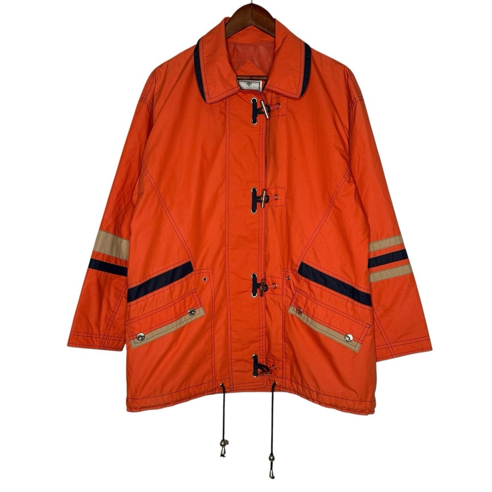 Vintage 90s Braetan Marine‎ Fisherman Fireman Rain Jacket M Metal Toggles